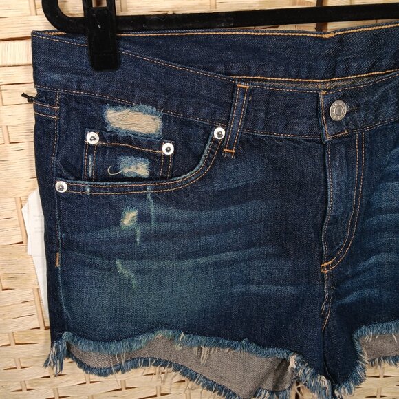 Rag and Bone Doris Dark Wash Cutoff Shorts 30 Mid-Rise - Picture 2 of 10
